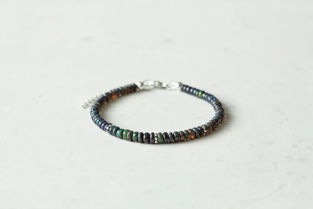 Black fire opal handemade bracelet