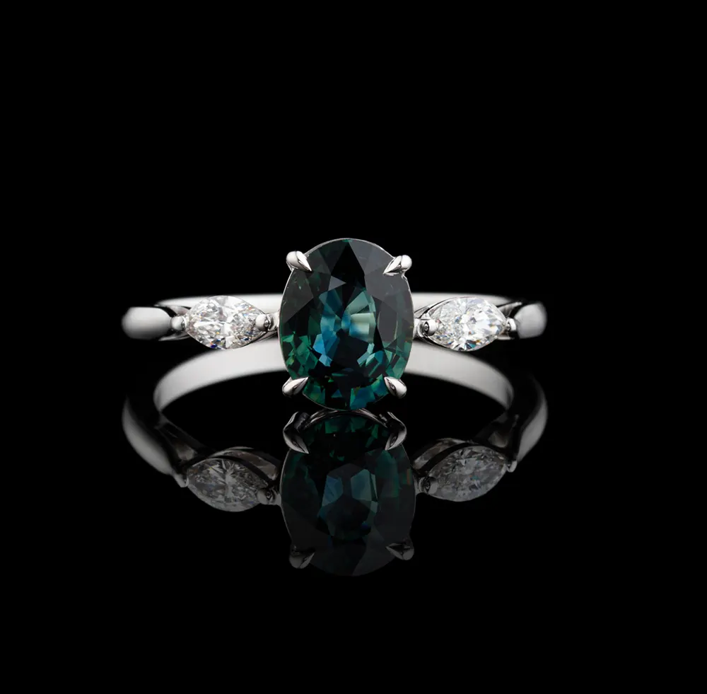 Green Sapphire Stone Ring