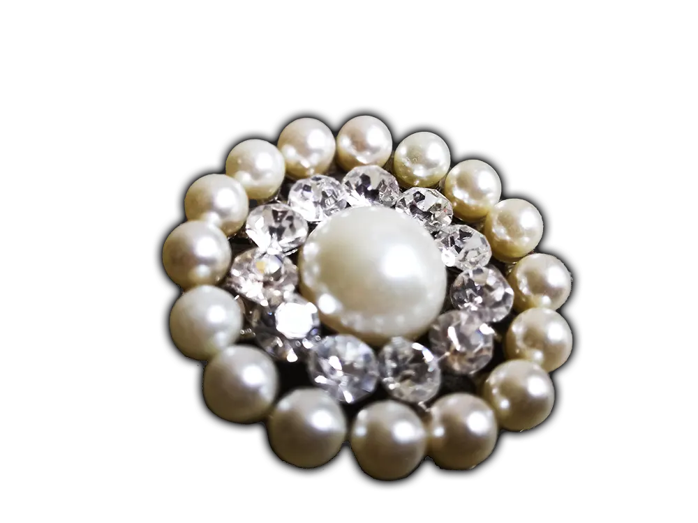 brooch with white pearl for clothes isolated on wo 2022 11 14 12 03 15 utc