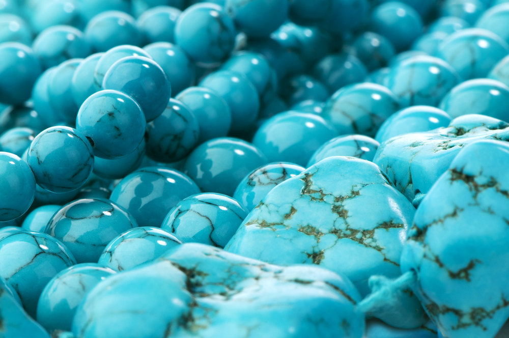 Beads with natural stone turquoise