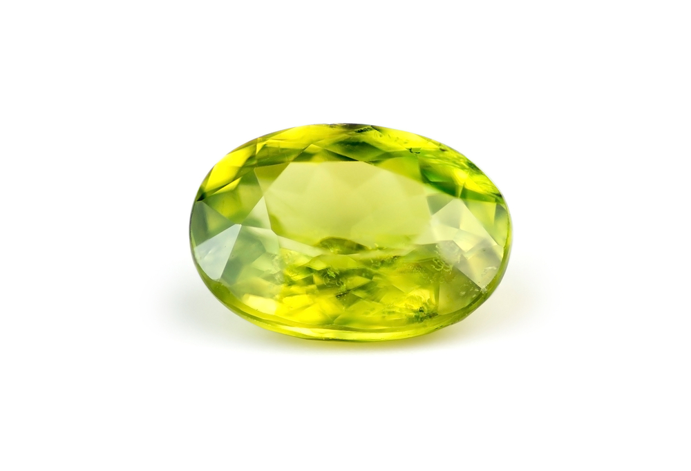Green titanite sphene natural gemstone