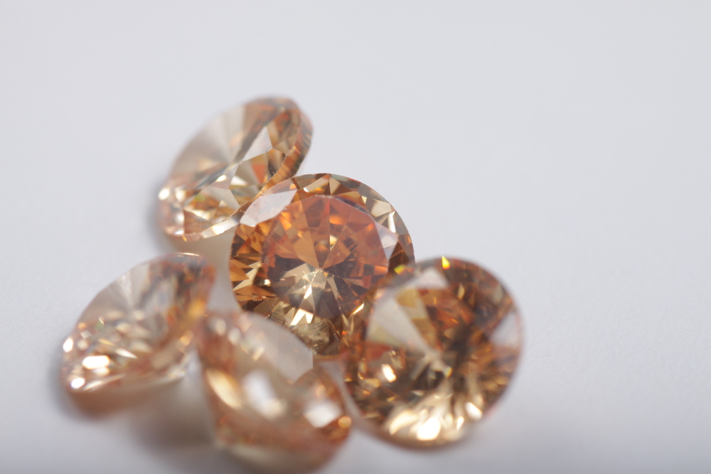Close up shot of beautiful multi color crystal zirconia diamonds bead