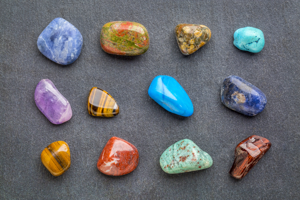Colorful gemstones with Amazonite