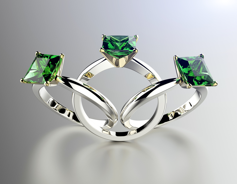 Engagement Ring with Emerald