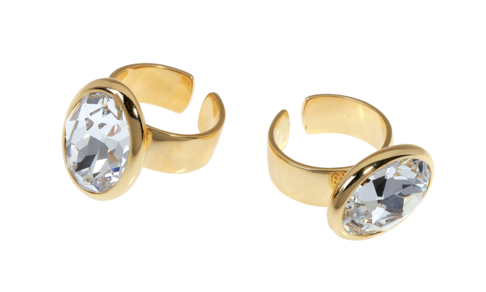Two gold plated rings with zircons
