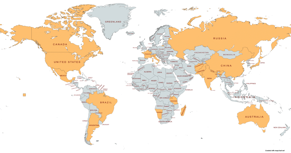 Spessartite Garnet Location on Worldmap