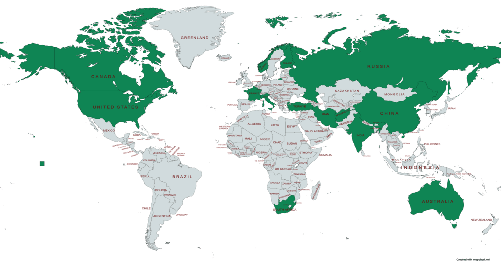 Uvarovite Garnet Location on Worldmap