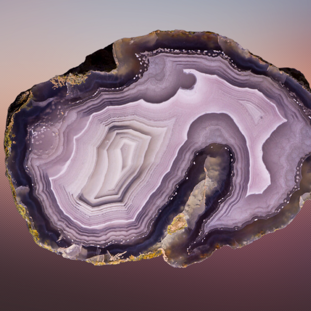 Close View of Fortification Agate