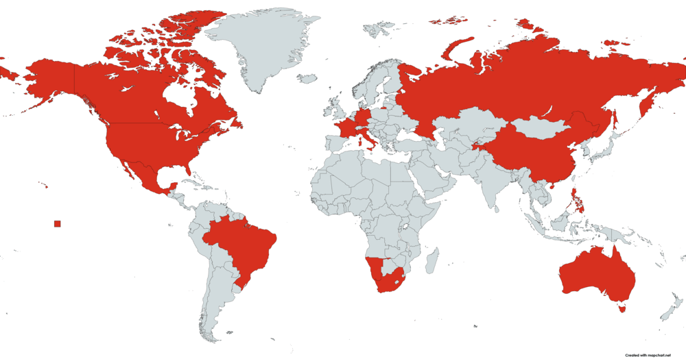 Crocoite Gemstone Location on World Map