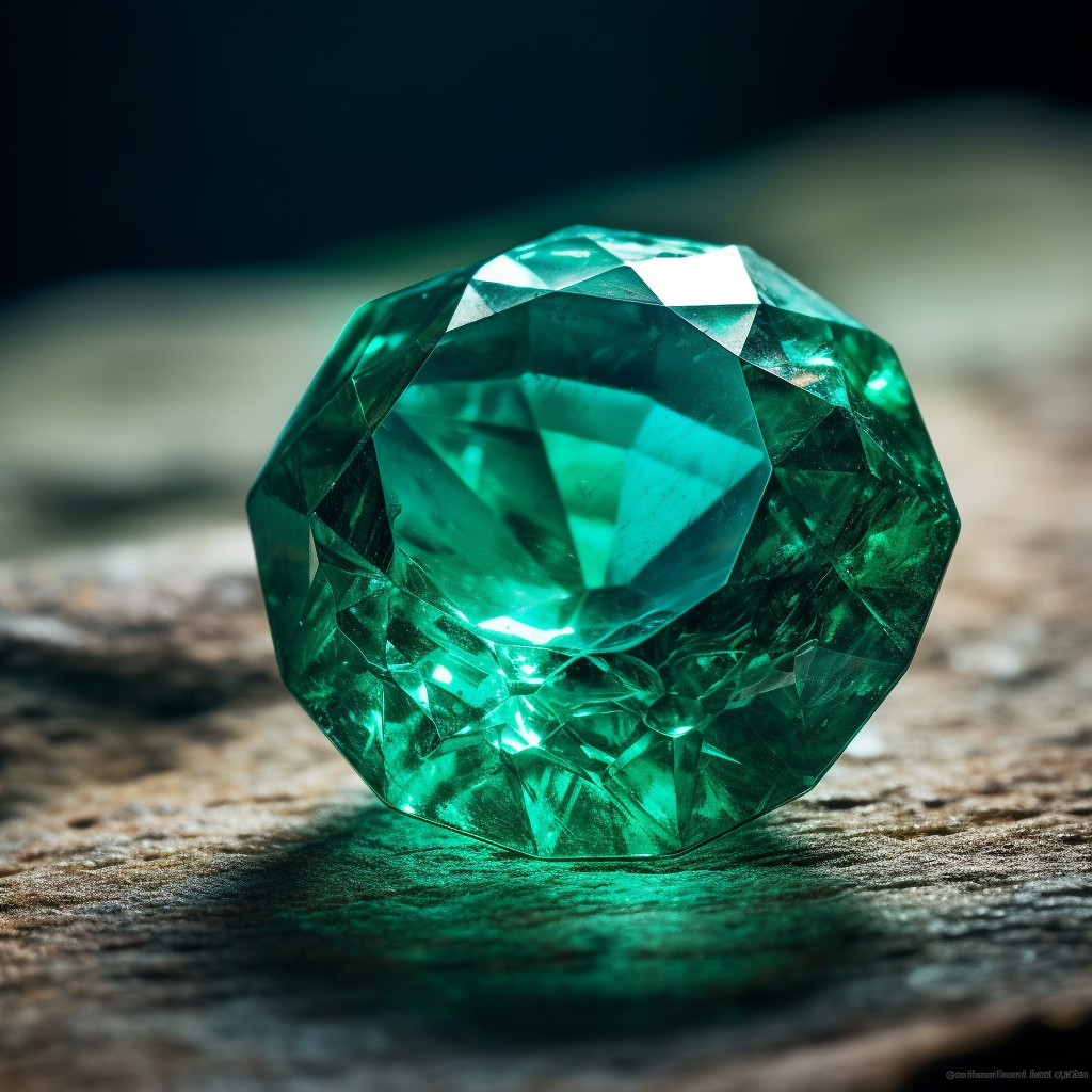A captivating close up photograph of a radiant emerald gemstone