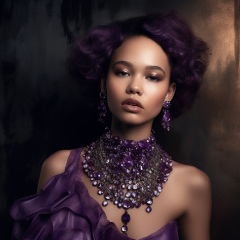 A captivating image of a modern amethyst inspired fashion statement