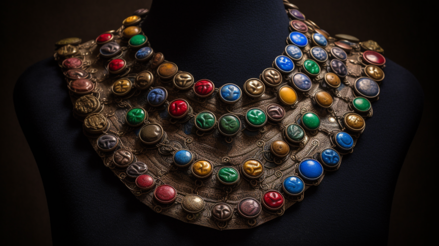 Aarons Breastplate replica re creation of the High Priests breastplate with 12 colorful stones