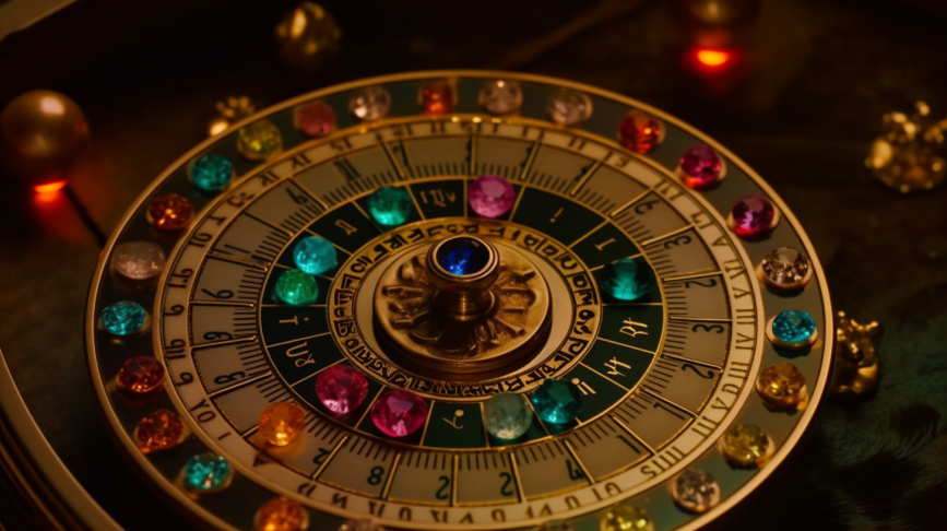 Astrological zodiac wheel a circular zodiac chart surrounded by corresponding gemstones