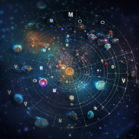 Zodiac Sign Birthstones constellation map with corresponding gemstones