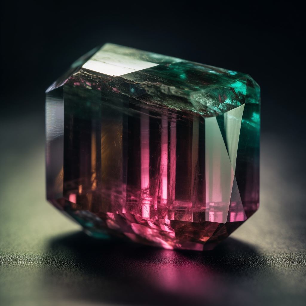 A mesmerizing Tourmaline gemstone close up showcasing its brilliant and diverse colors