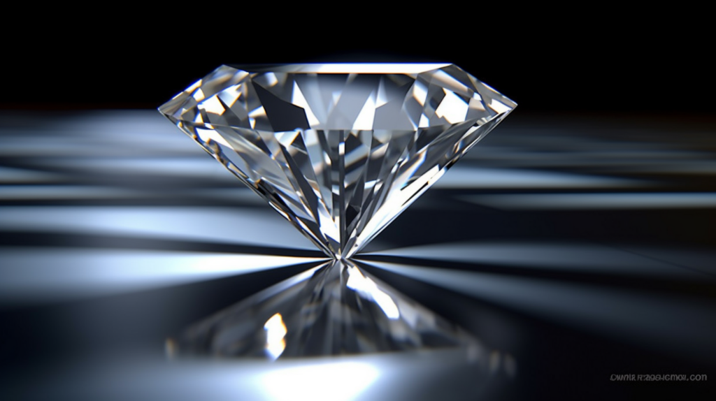 A perfectly cut diamond radiating light