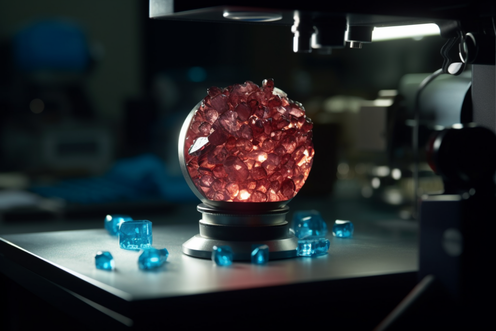 A visually pleasing image capturing the process of a lab grown gemstone creation