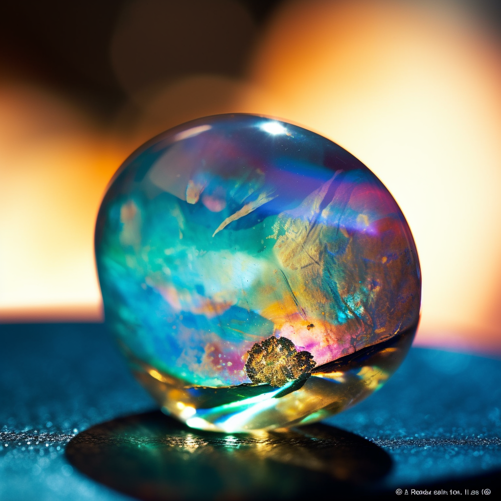 A close up shot of an opal gemstone