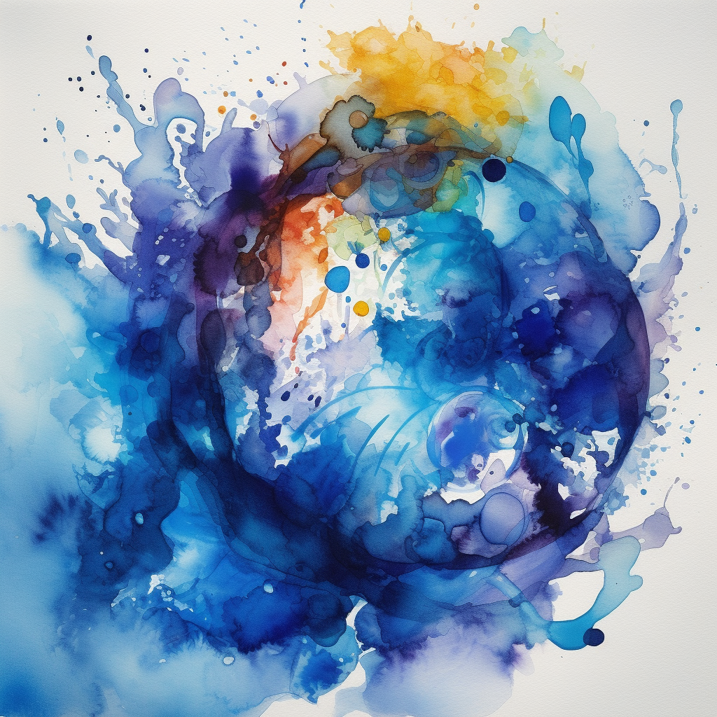 A watercolor splash canvas showcasing Virgo birthstone colors