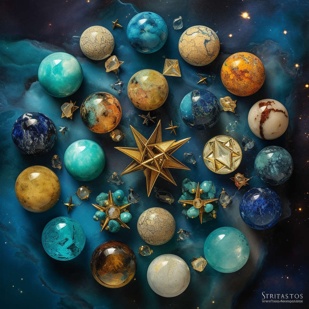 An array of gemstones associated with the Sagittarius zodiac sign 1