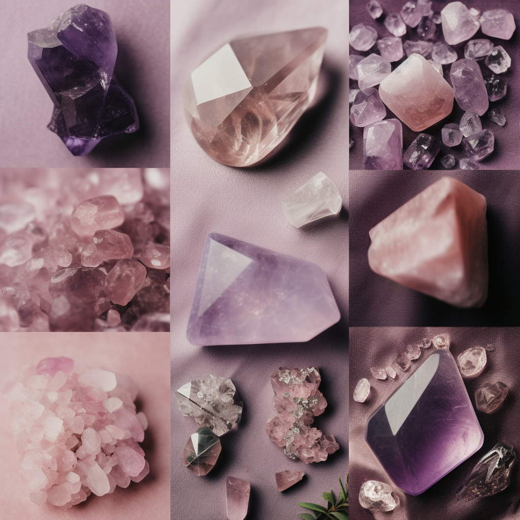 Combinition of Amethyst and Rose Quartz Amethyst offers protection while Rose Quartz reduces stress and tension