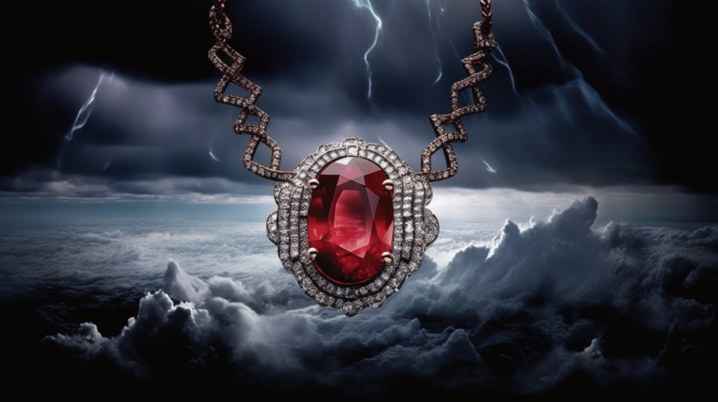 The Gemstone of Passion and Power a bright radiant ruby resting on an open hand