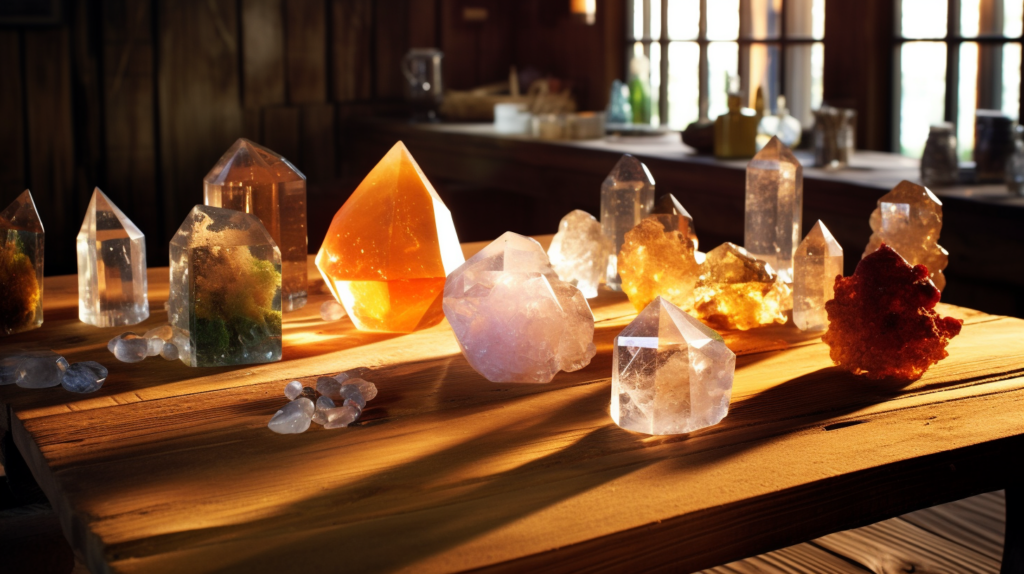 A variety of beautiful raw crystals