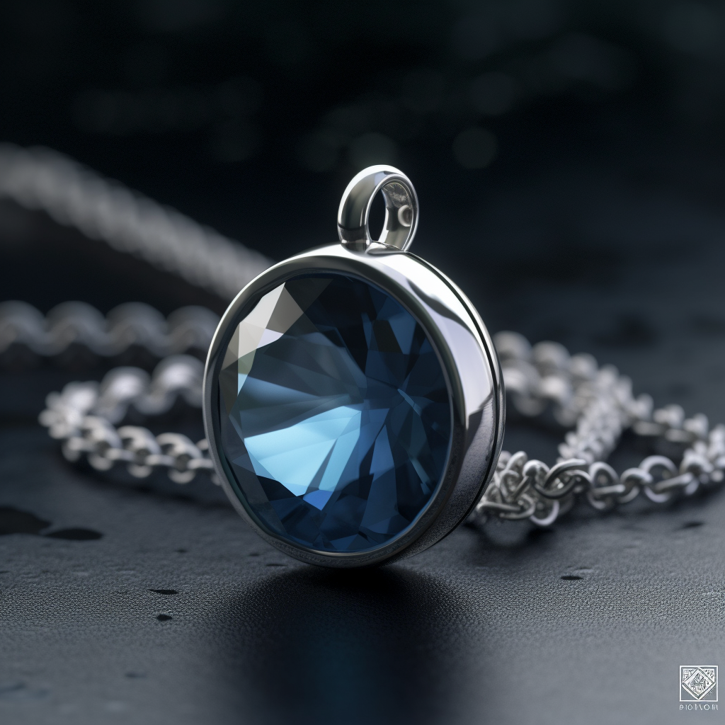 Blue Garnet in Jewelry image showcasing a beautiful blue garnet pendant