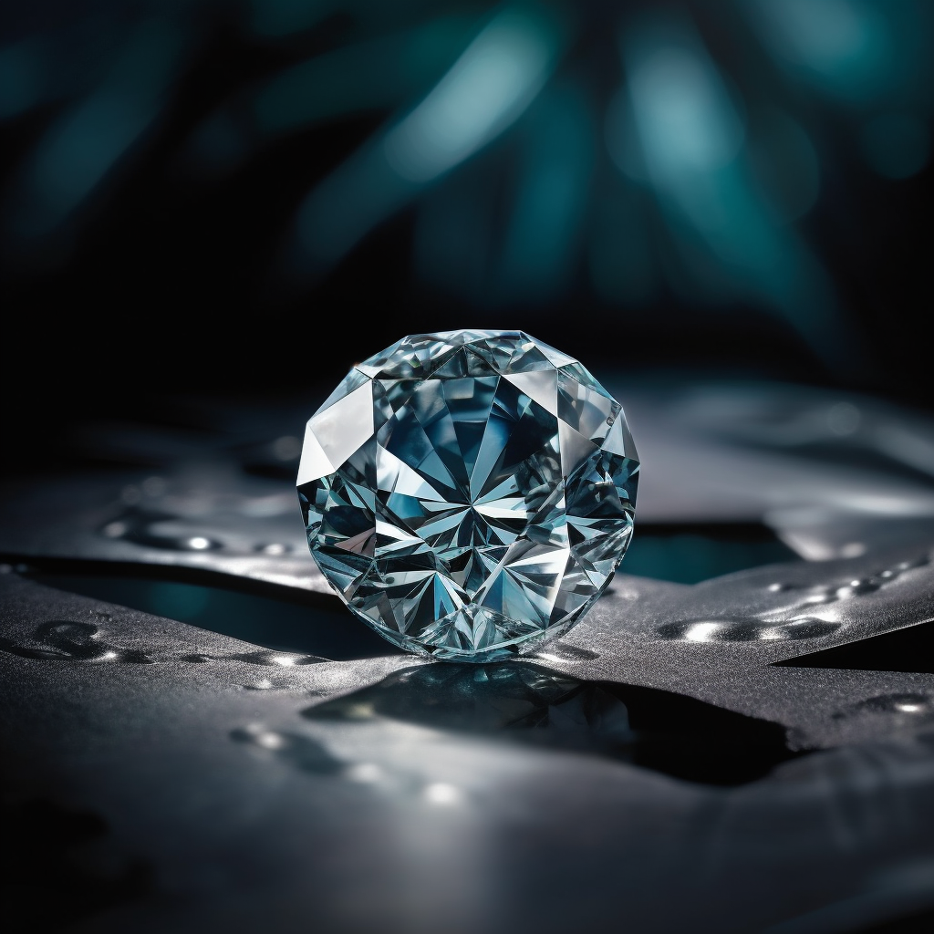 Close - up of the Hope Diamond, showcasing its exceptional clarity and cut
