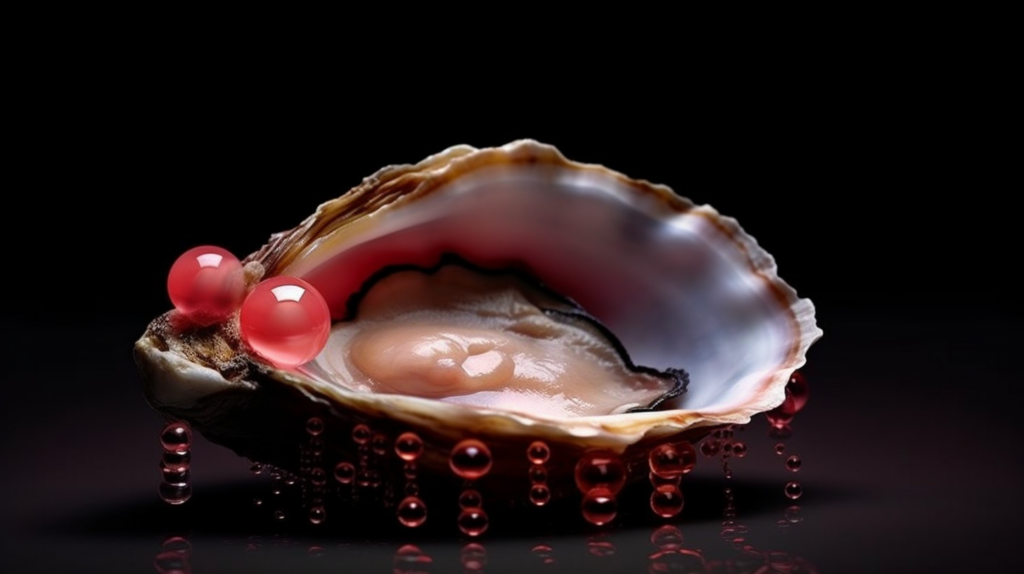 Pinctada margaritifera erythraensis cracked open revealing a lustrous Red Sea pearl