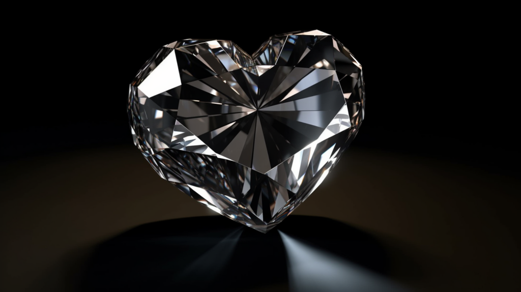 A hyper realistic 3D render of the Heart of Eternity Diamond