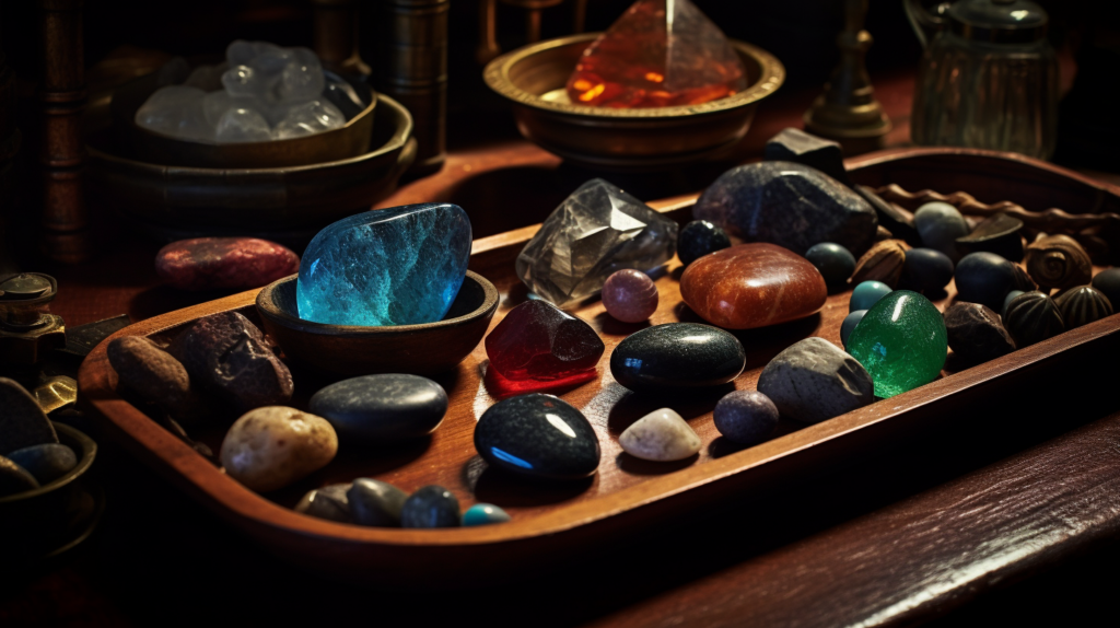 An assortment of rare gemstones