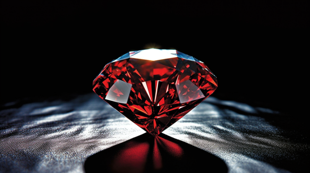 Close up of the Moussaieff Red Diamond