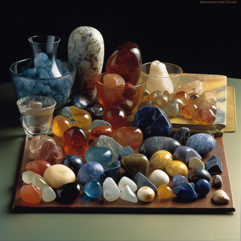 Distinct displays of minerals rocks and organic gems