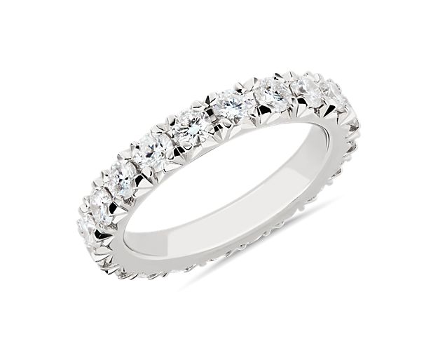 French Pave Diamond Eternity Ring in Platinum