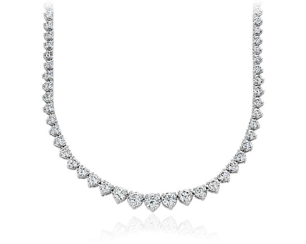 Graduated Eternity Diamond Necklace In 18k White Gold 10 Ct. Tw