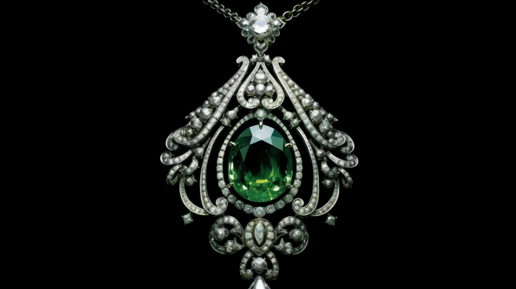 The Dresden Green Diamond incorporated into an 18th century European jewelry piece
