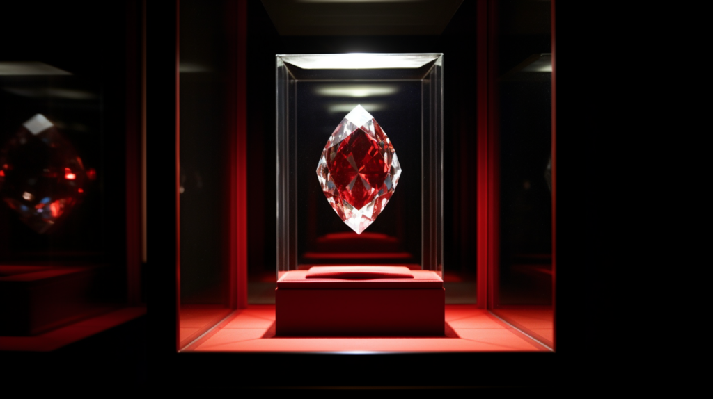 The Moussaieff Red Diamond on display at the Smithsonian Institution