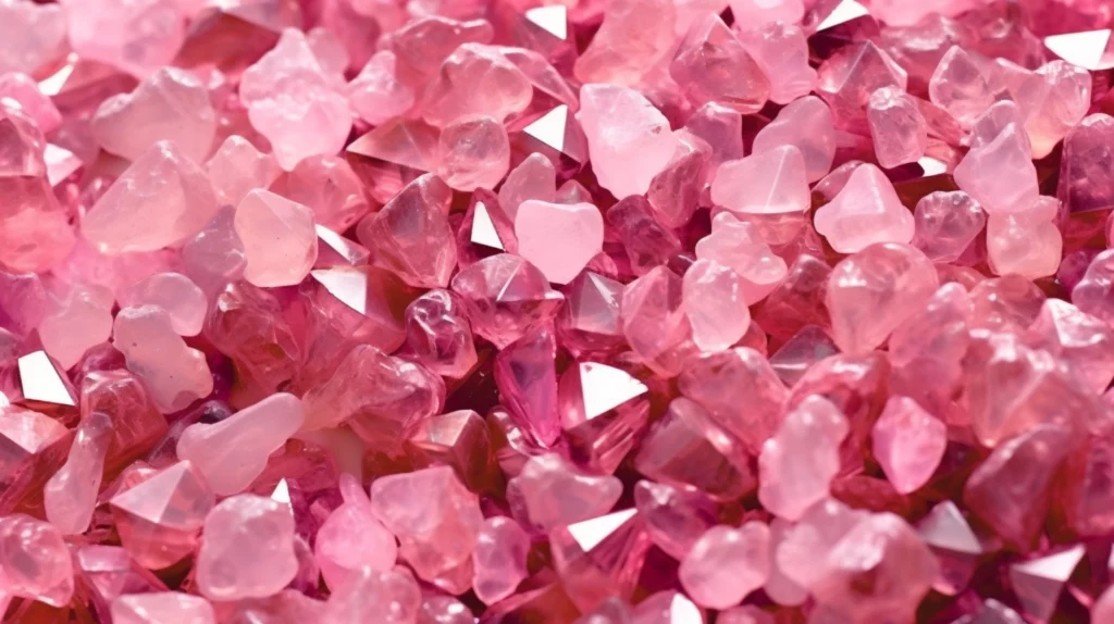 A selection of pink crystals