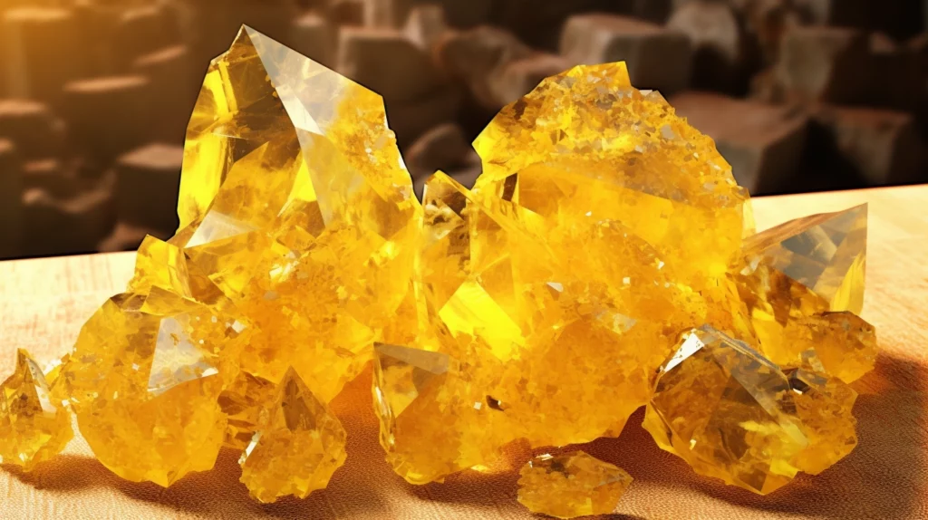 A variety of yellow crystals
