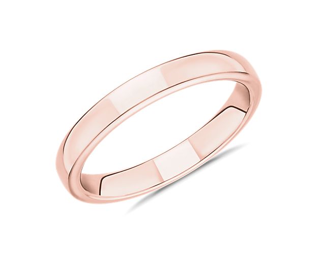 Skyline Comfort Fit Wedding Ring In 14k Rose Gold 3mm